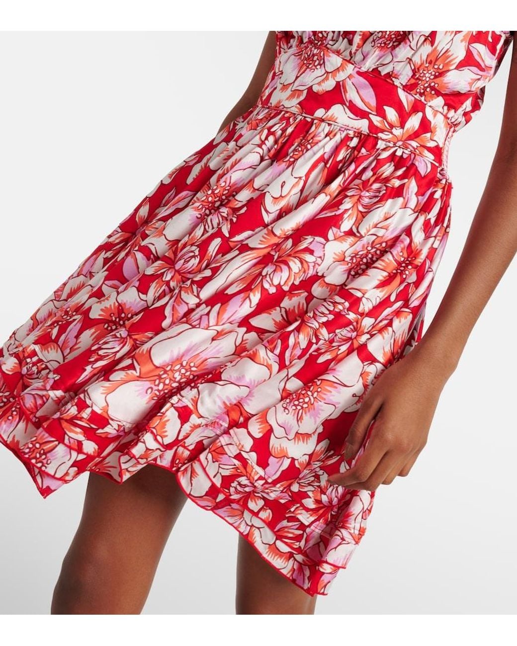 Poupette Red Bessie Floral Minidress