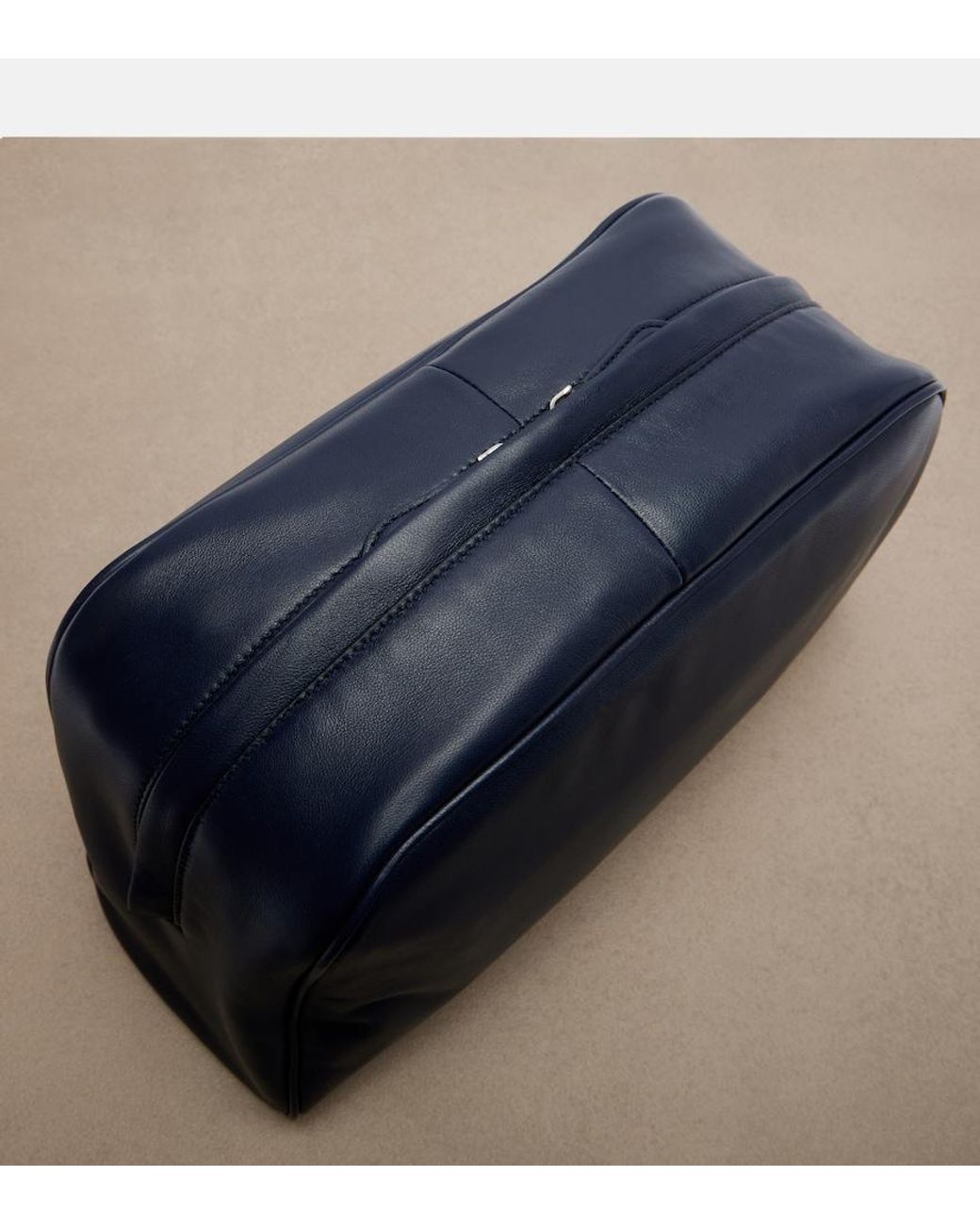 The Row Blue Leila Small Leather Clutch