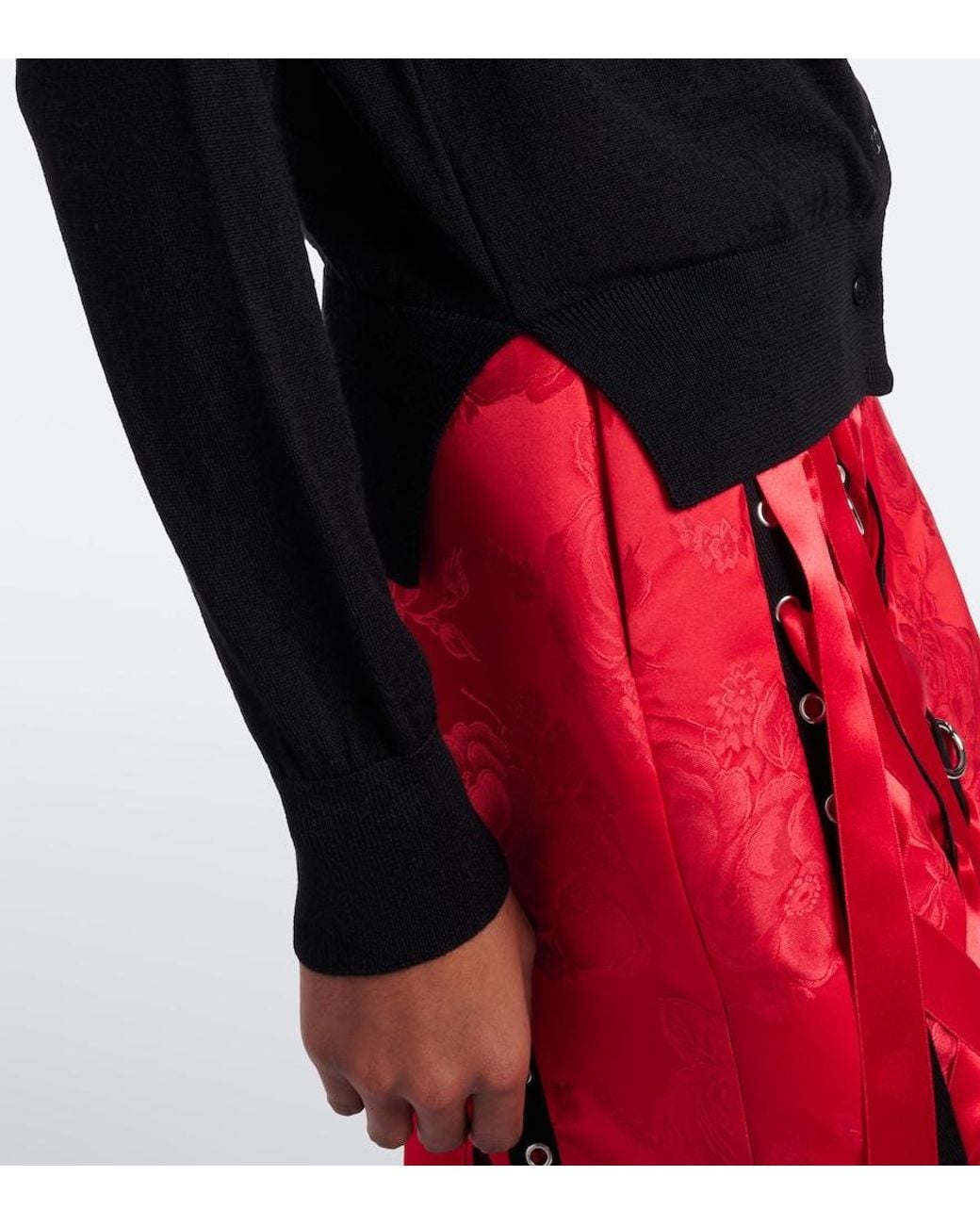 Simone Rocha Black Embellished Wool And Silk Cardigan