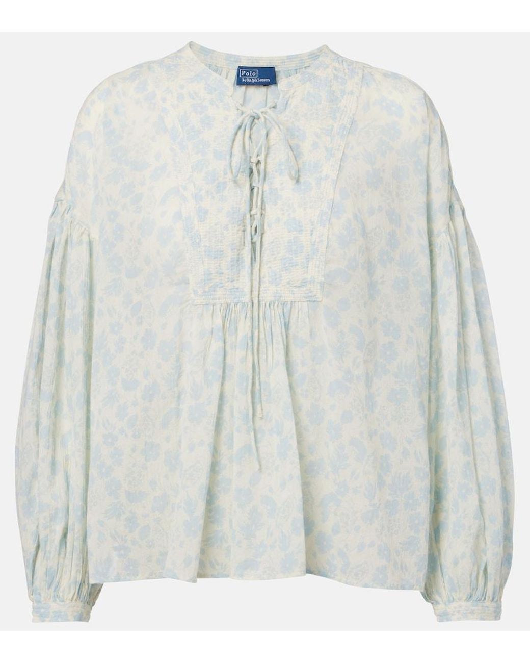 Polo Ralph Lauren White Floral Cotton Blouse