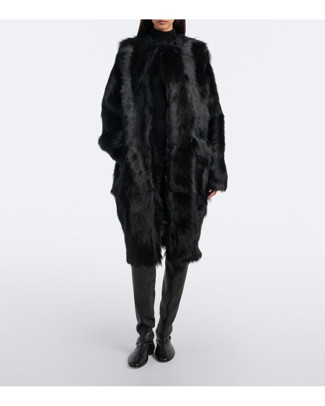 Totême Black Shearling Coat
