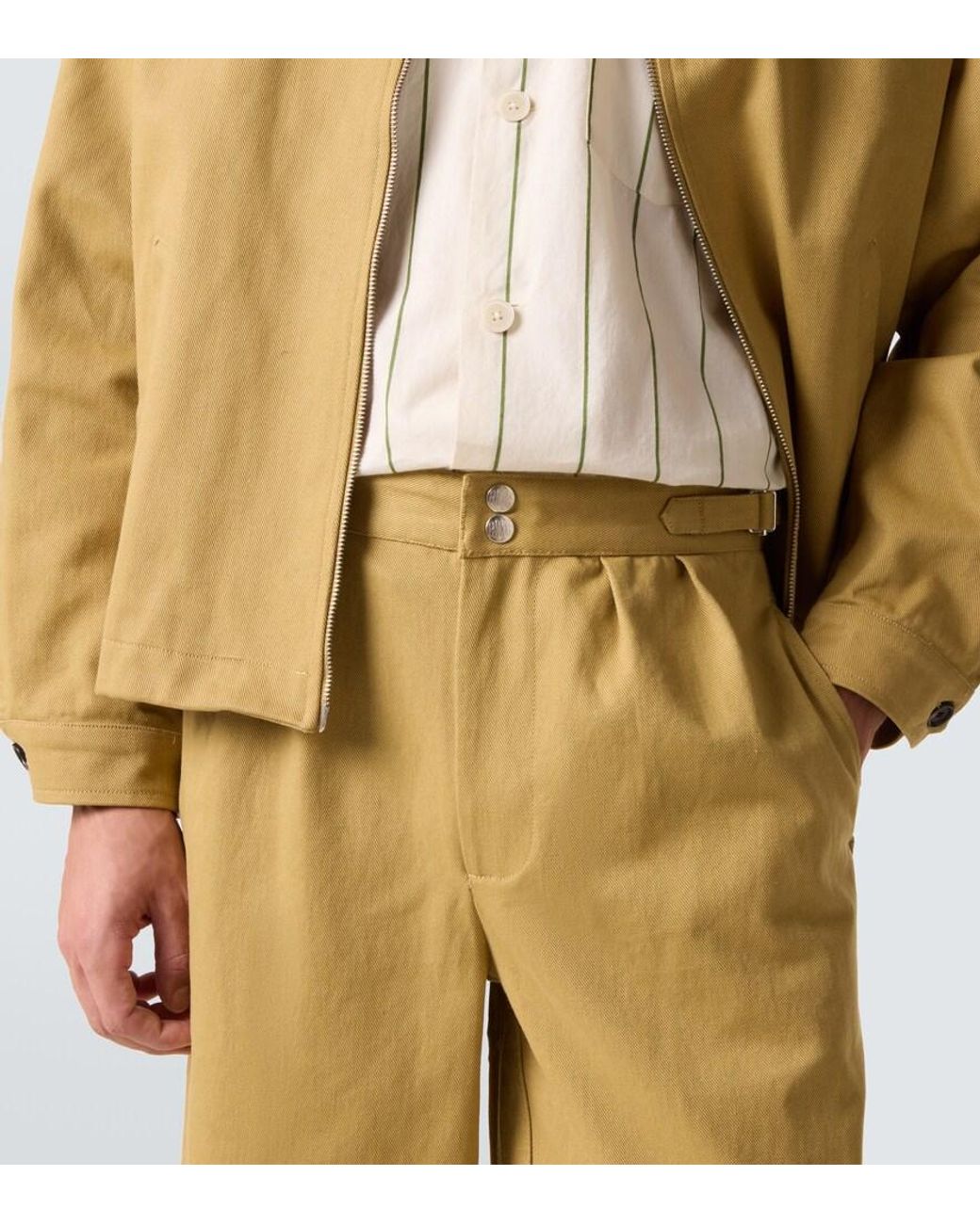 Bode Yellow Cotton Twill Wide-Leg Pants for men
