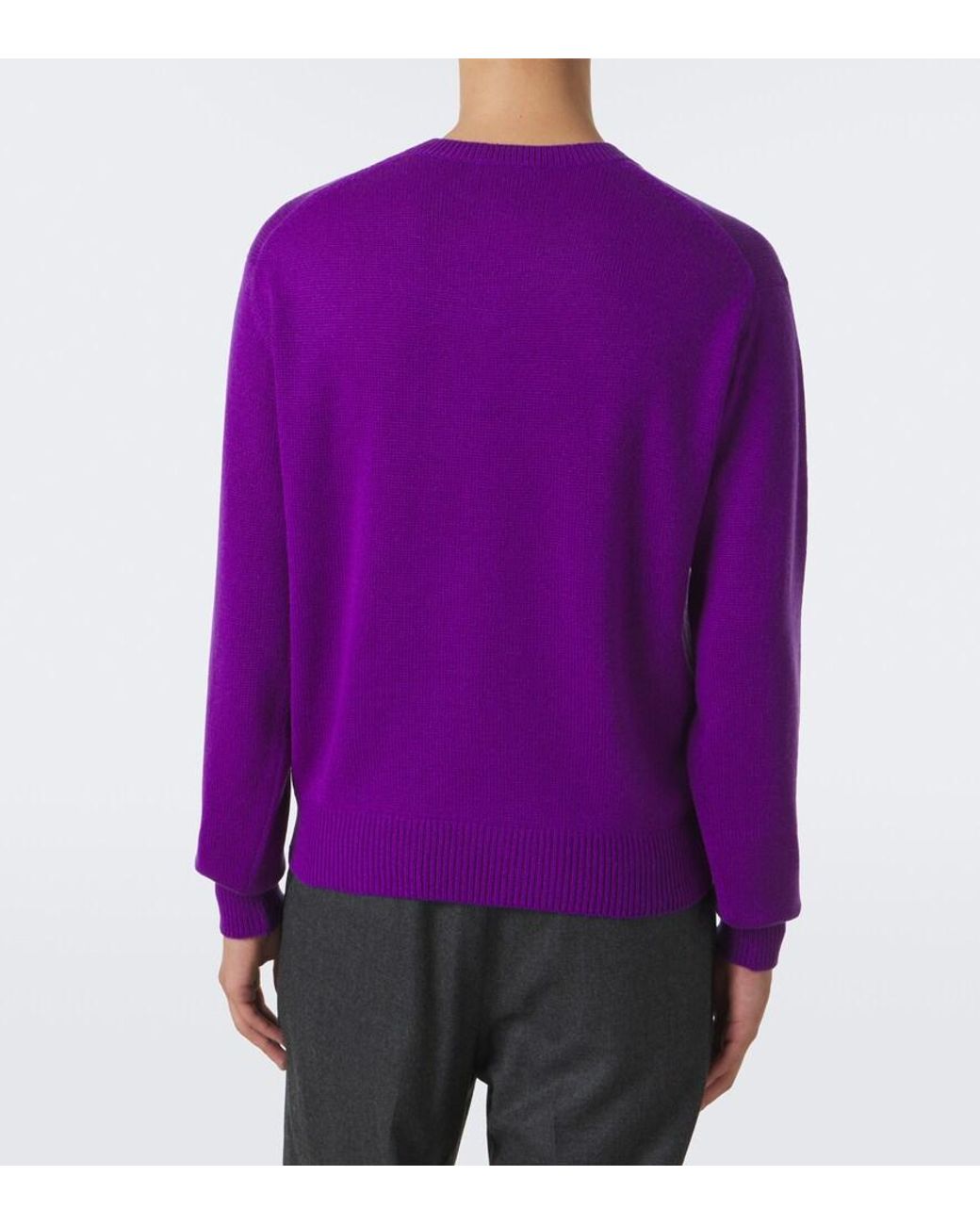 Auralee Purple Cashmere Sweater for men
