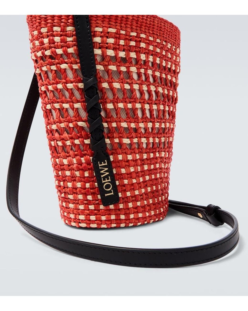 Loewe Red Paula's Ibiza Leather-Trimmed Shoulder Bag for men