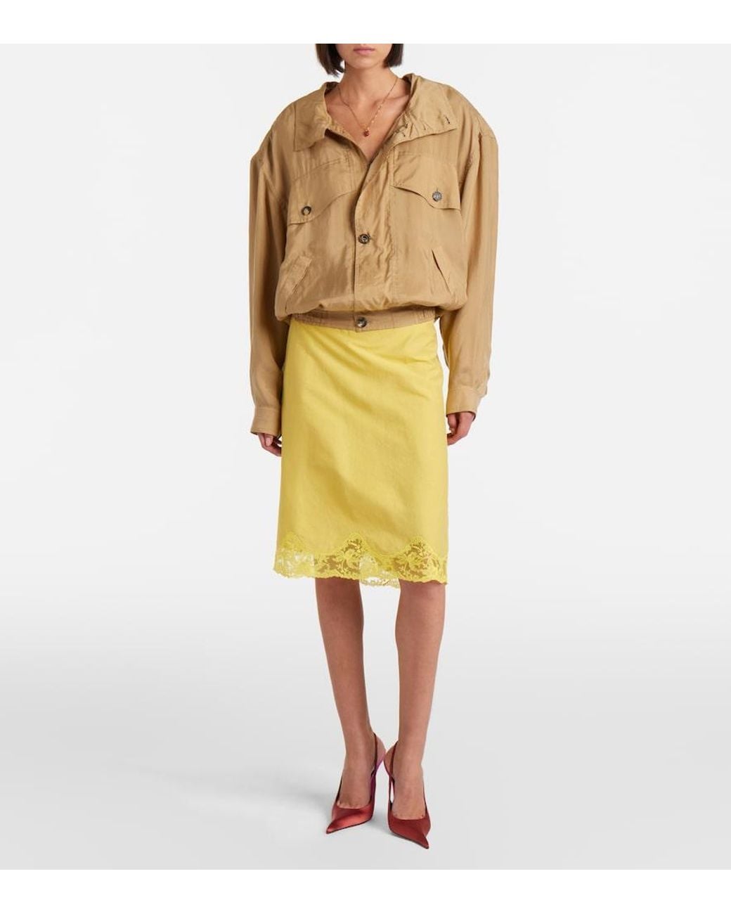 Saint Laurent Brown Oversized Blouson Jacket