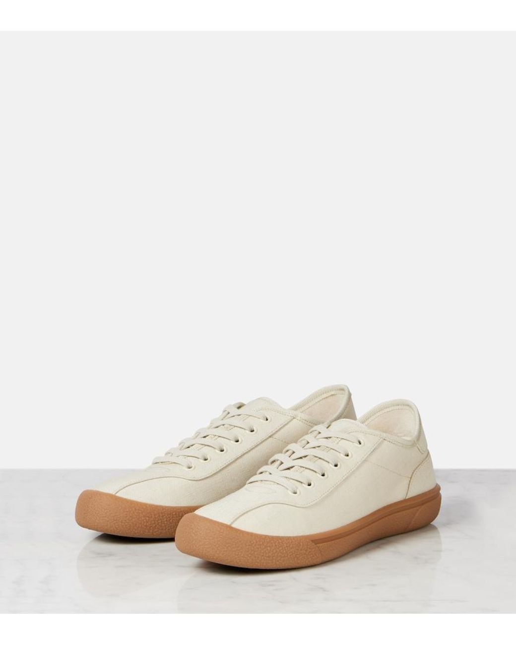 The Row White Canvas Sneakers
