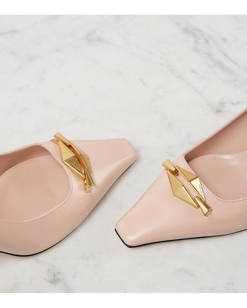 Jimmy Choo Natural Ryker 70 Embellished Leather Pumps