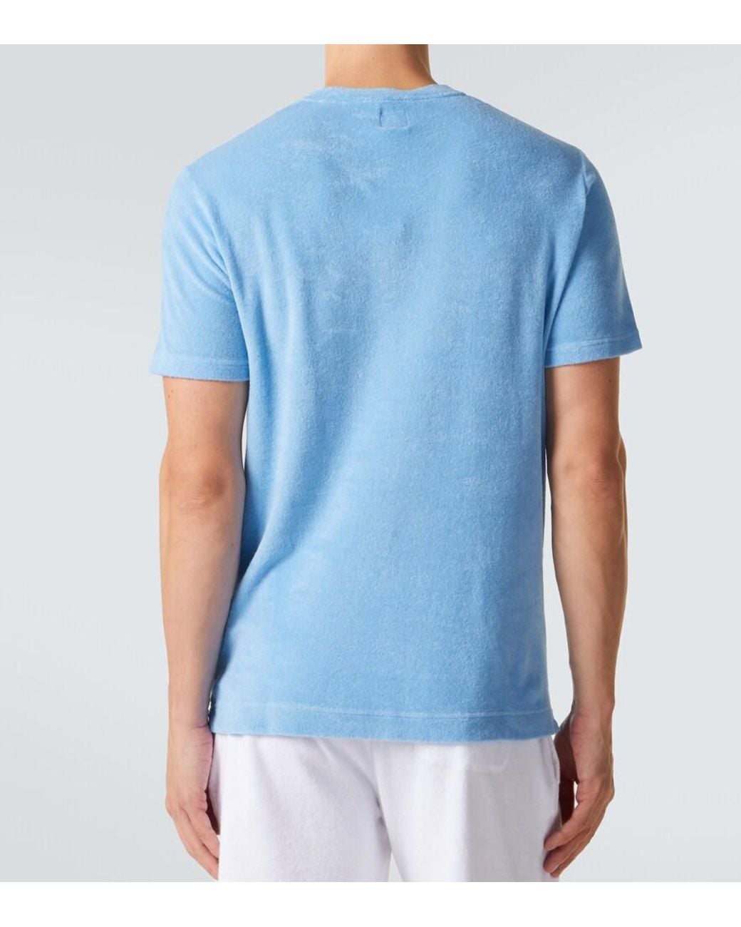 Camiseta De Rizo De Algodon Fedeli de hombre de color Blue