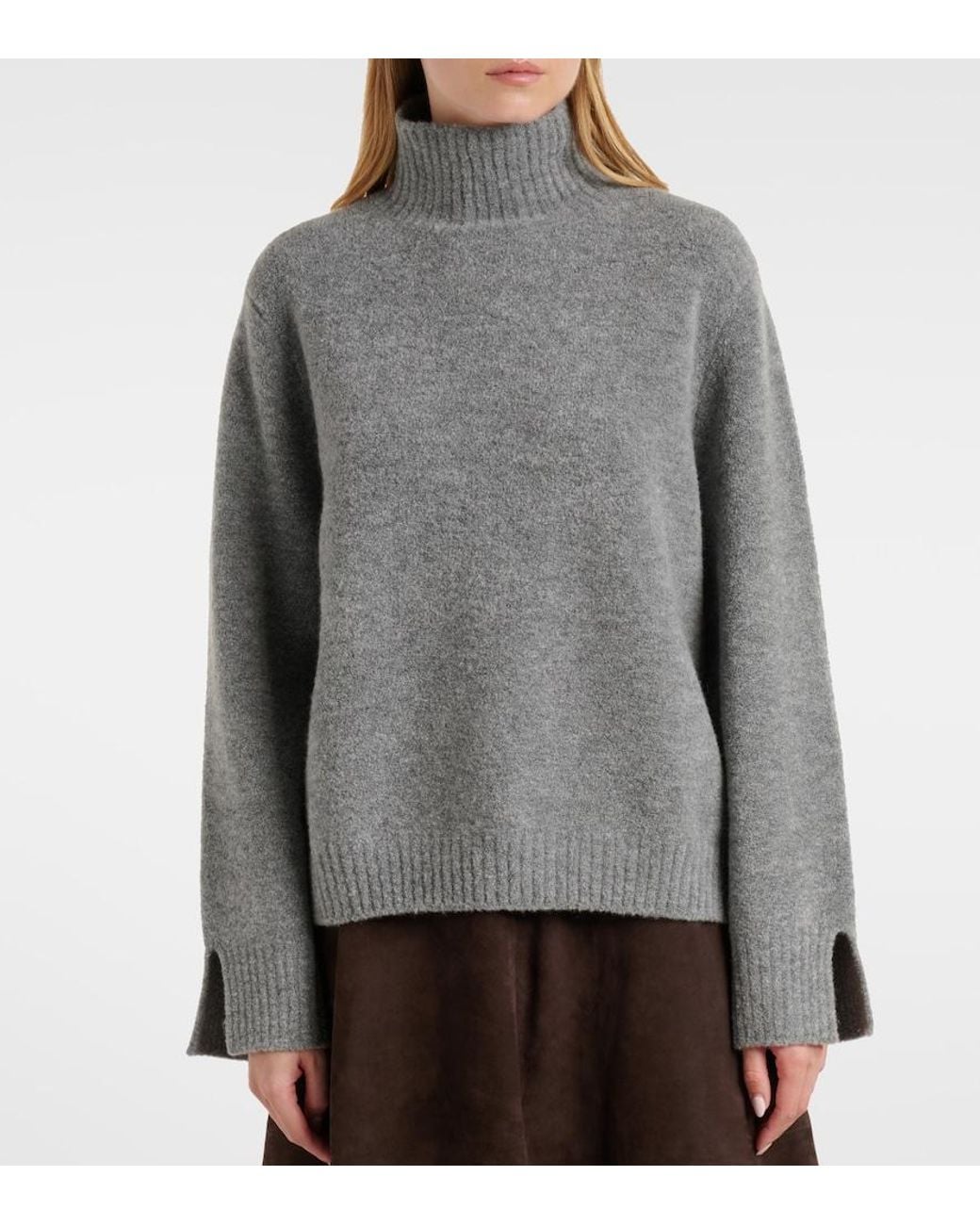 Jardin Des Orangers Gray Wool And Cashmere-Blend Turtleneck Sweater
