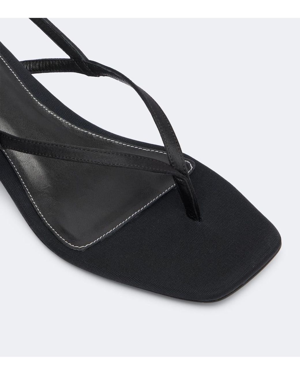 Totême Black Floral-Applique Suede Slingback Sandals