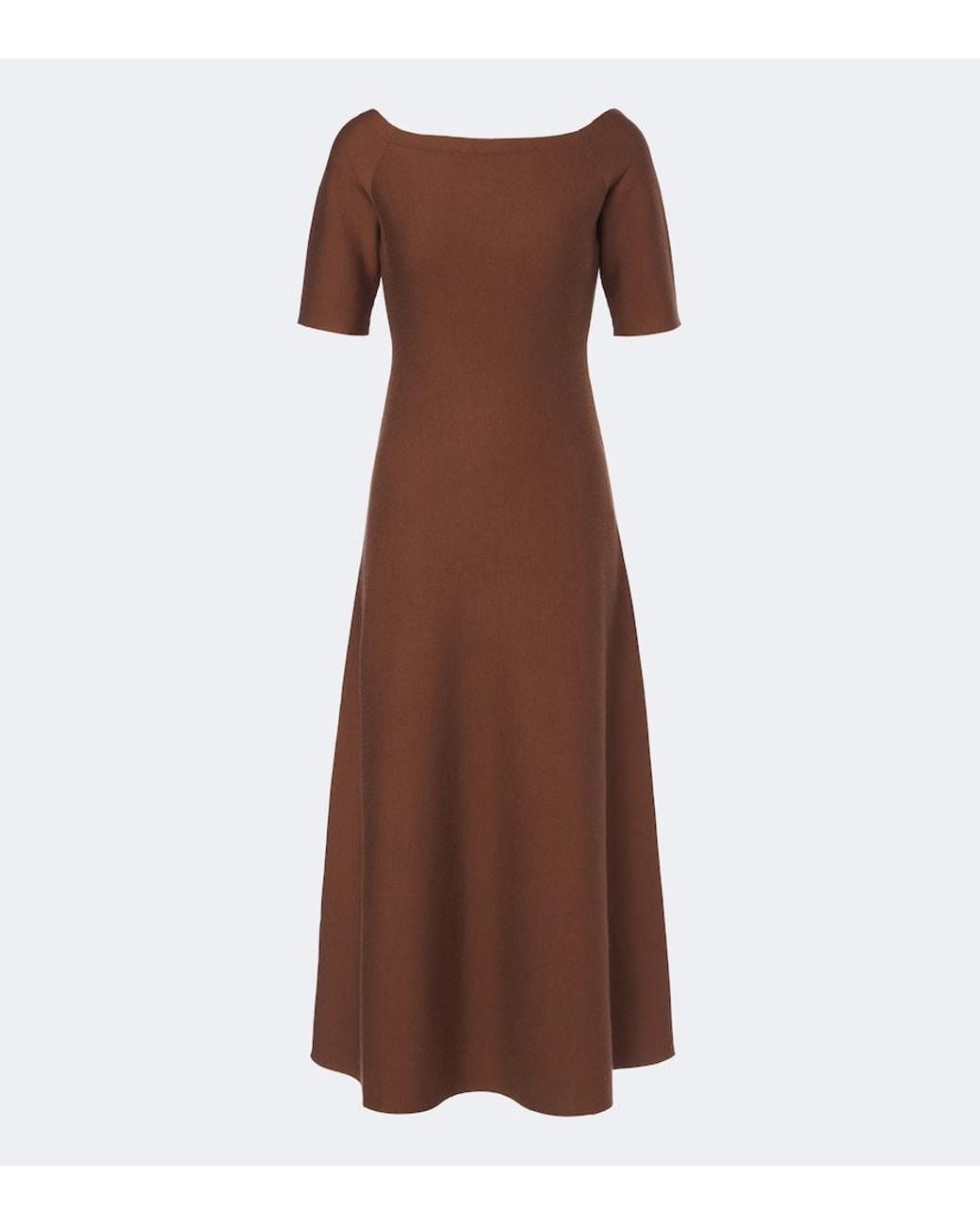 Gabriela Hearst Brown Vivia Wool, Silk, And Cashmere Midi Dress
