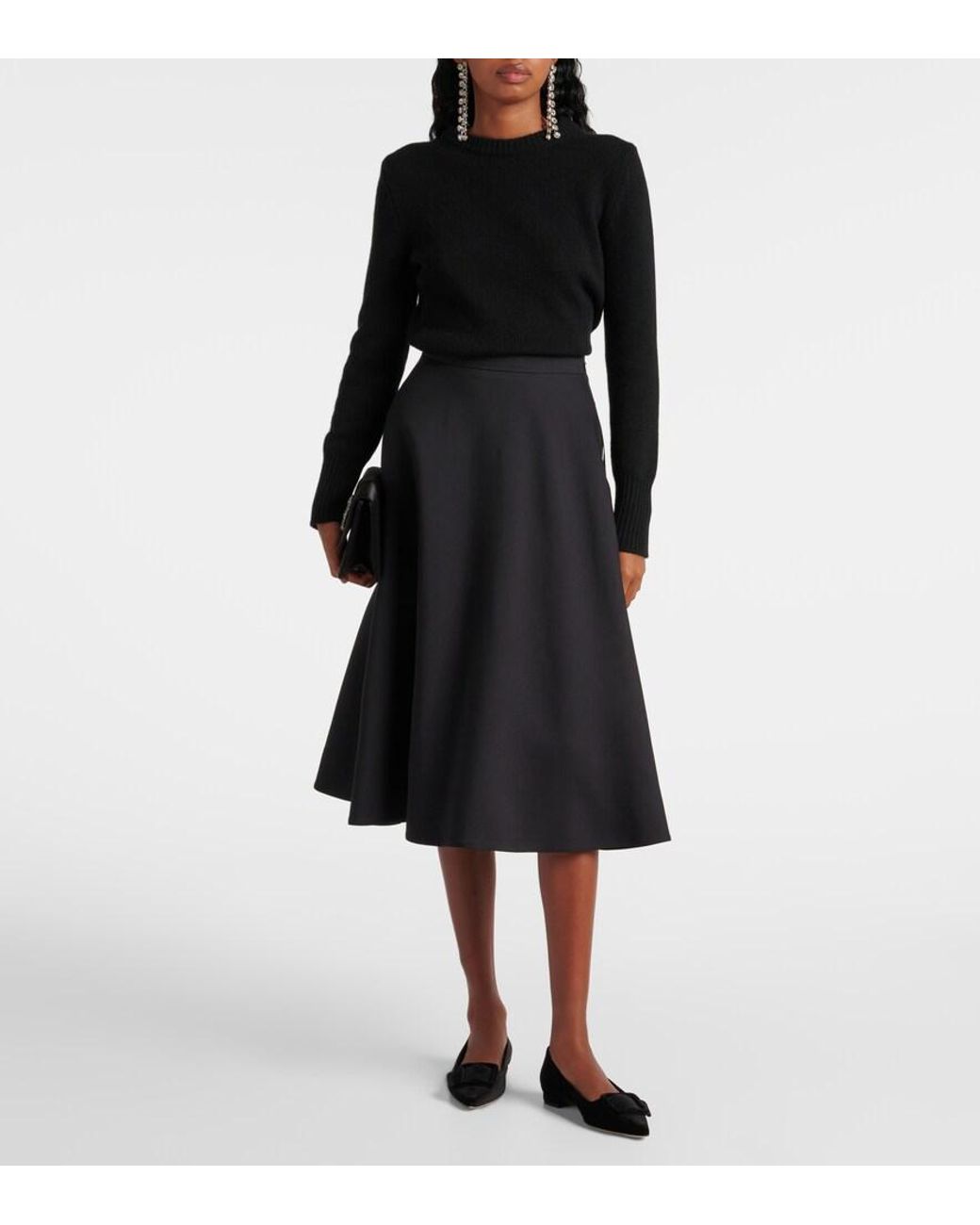 Manolo Blahnik Black Maysalepumpflat Velvet Ballet Flats