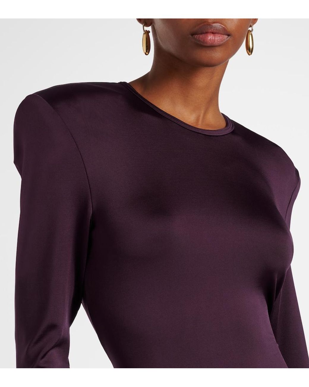 Victoria Beckham Purple Open-Back Gown