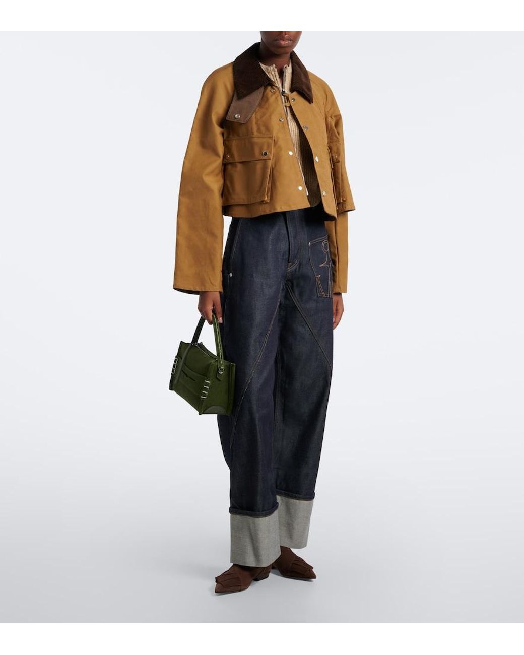 J.W. Anderson Brown Ruffled Suede Ankle Boots