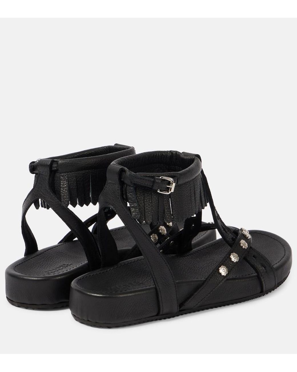 Isabel Marant Black Silya Studded Leather Sandals