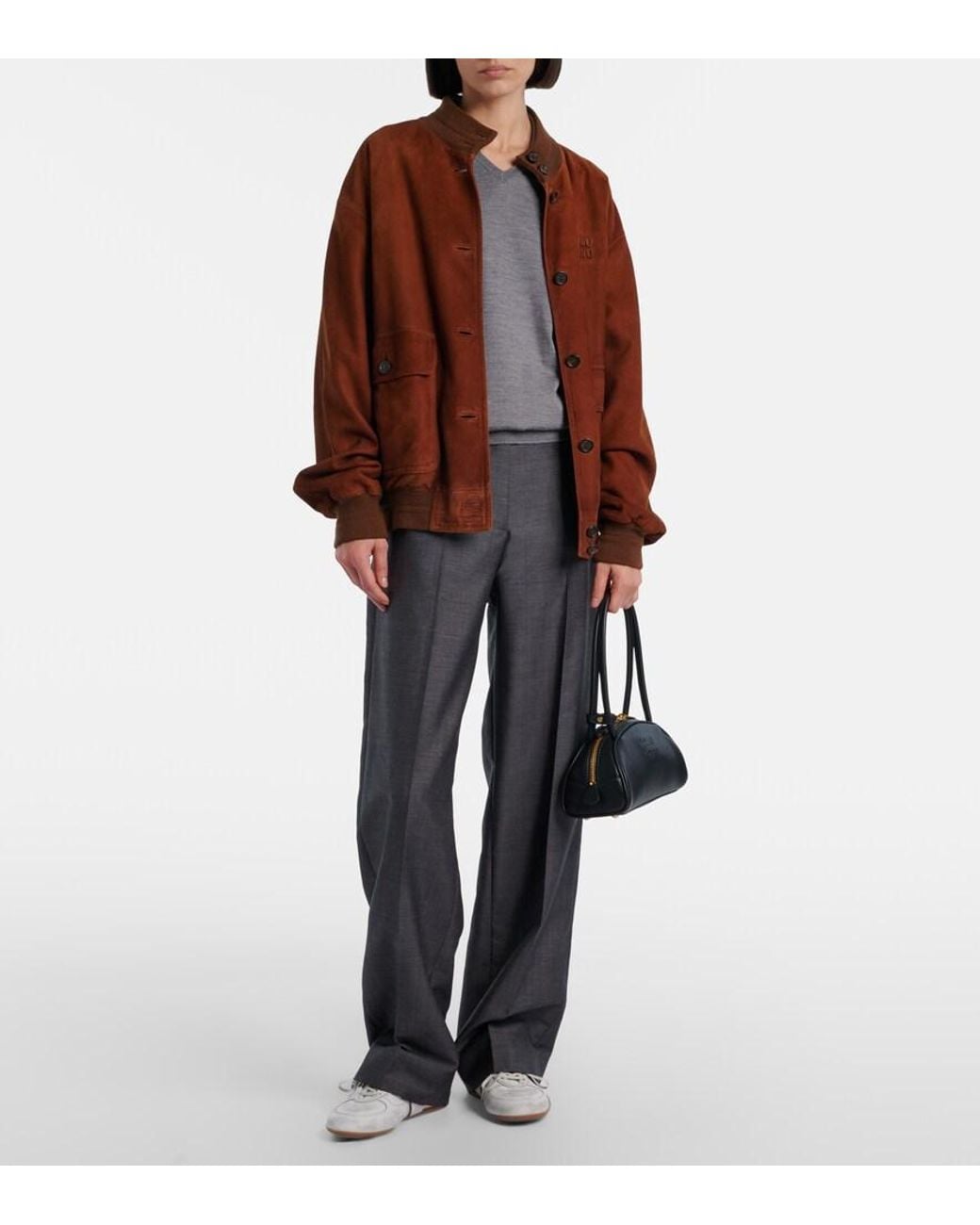 Miu Miu Black Beau Small Leather Bowling Bag