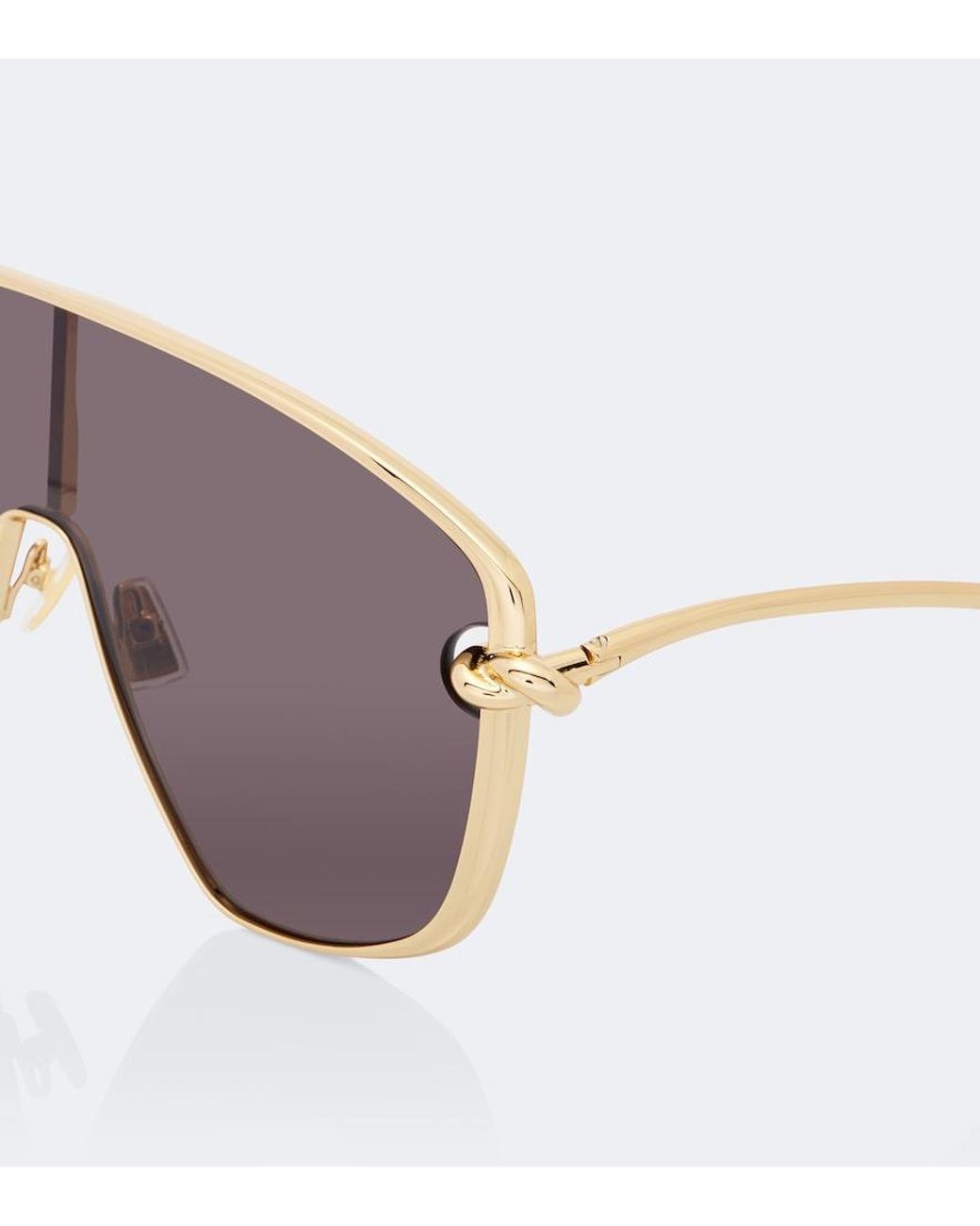 Bottega Veneta Brown Knot Shield Sunglasses