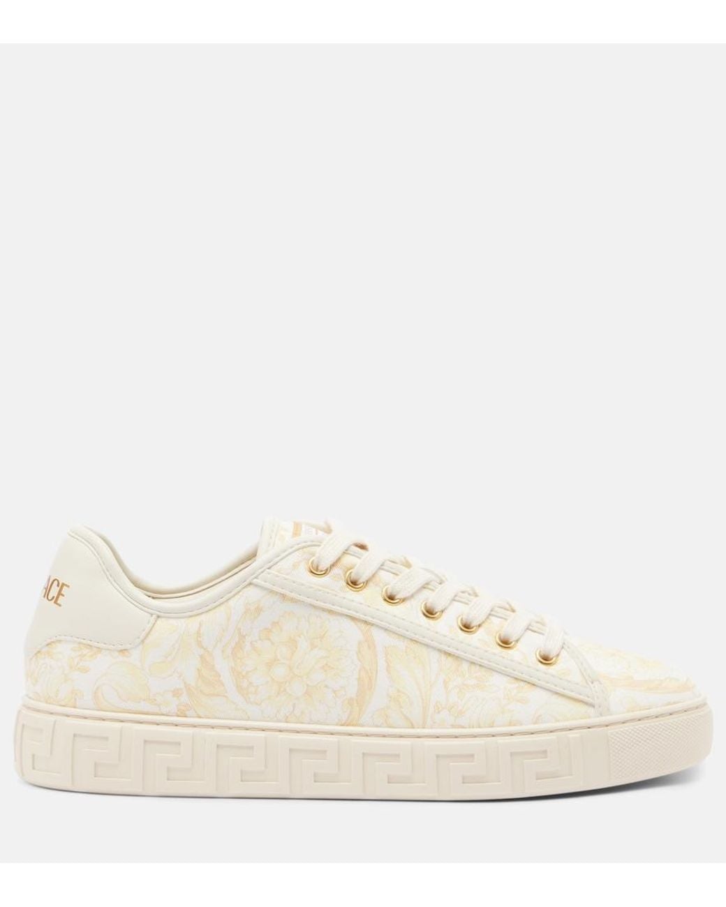Versace Natural Greca Canvas Sneakers