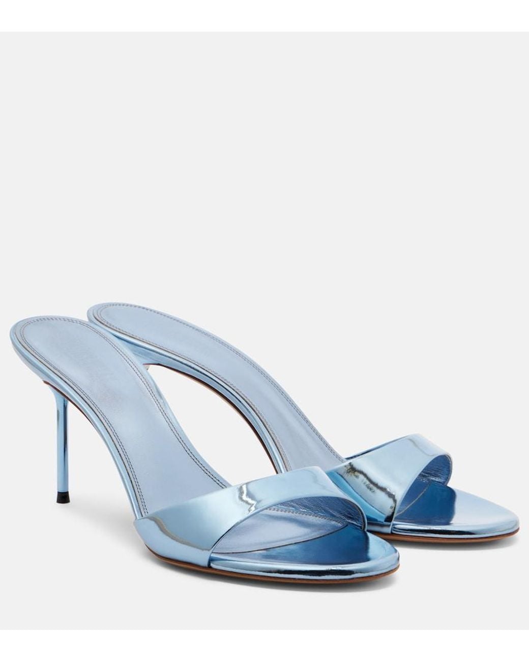 Paris Texas Blue Lidia 70 Patent Leather Mules