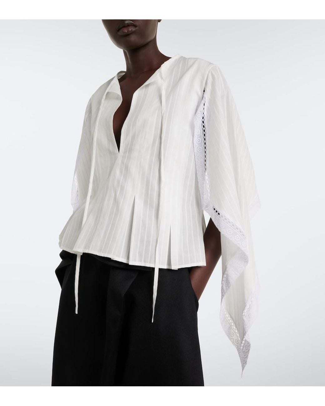 J.W. Anderson White Draped Cotton Top