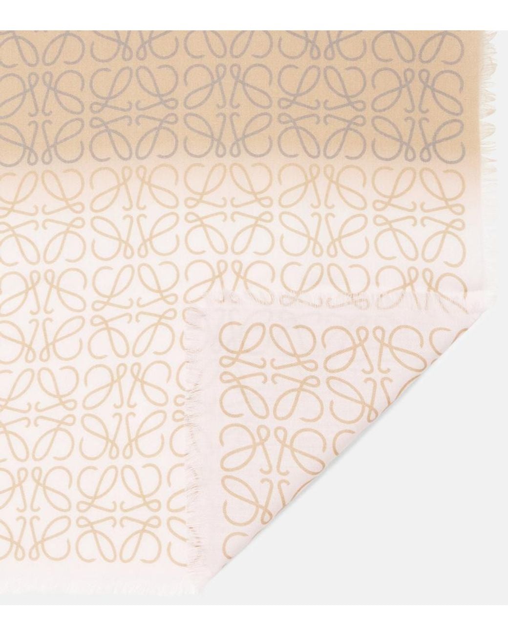 Loewe White Anagram Wool, Silk And Cashmere Scarf