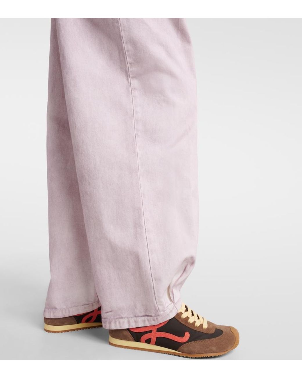 Loewe Pink Belted Wide-Leg Jeans