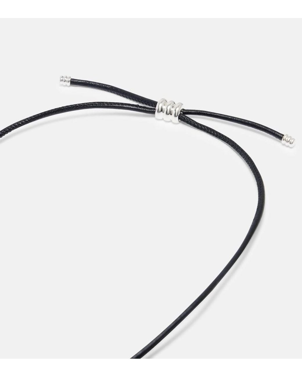 DEHANCHE Metallic Hollyhock Leather And Sterling Necklace