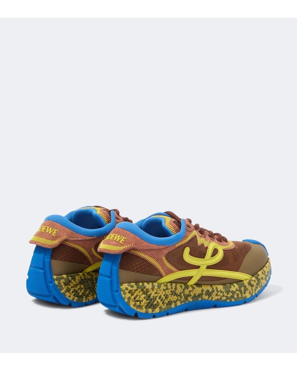 Loewe Blue Pogo Suede-Trimmed Sneakers for men