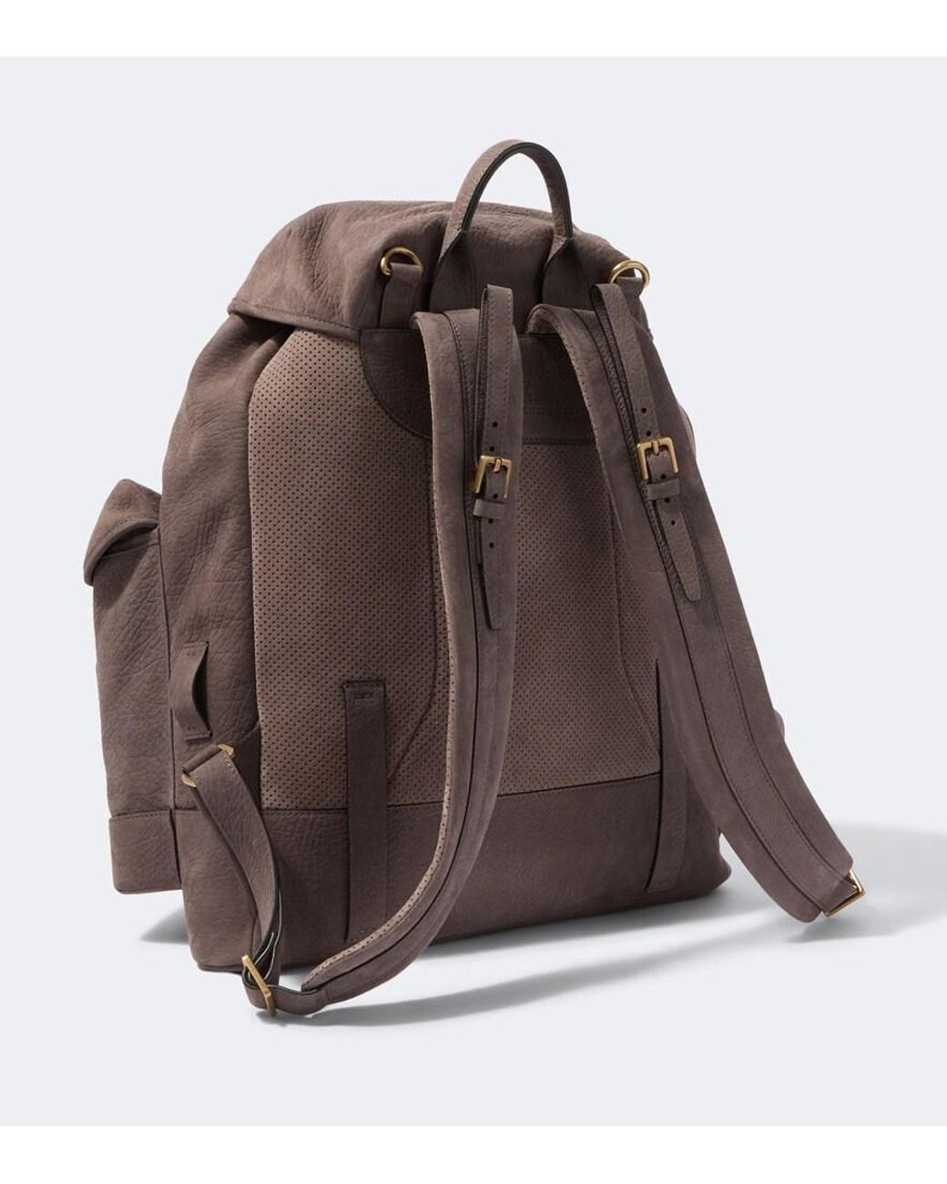 Brunello Cucinelli Brown Leather Backpack for men