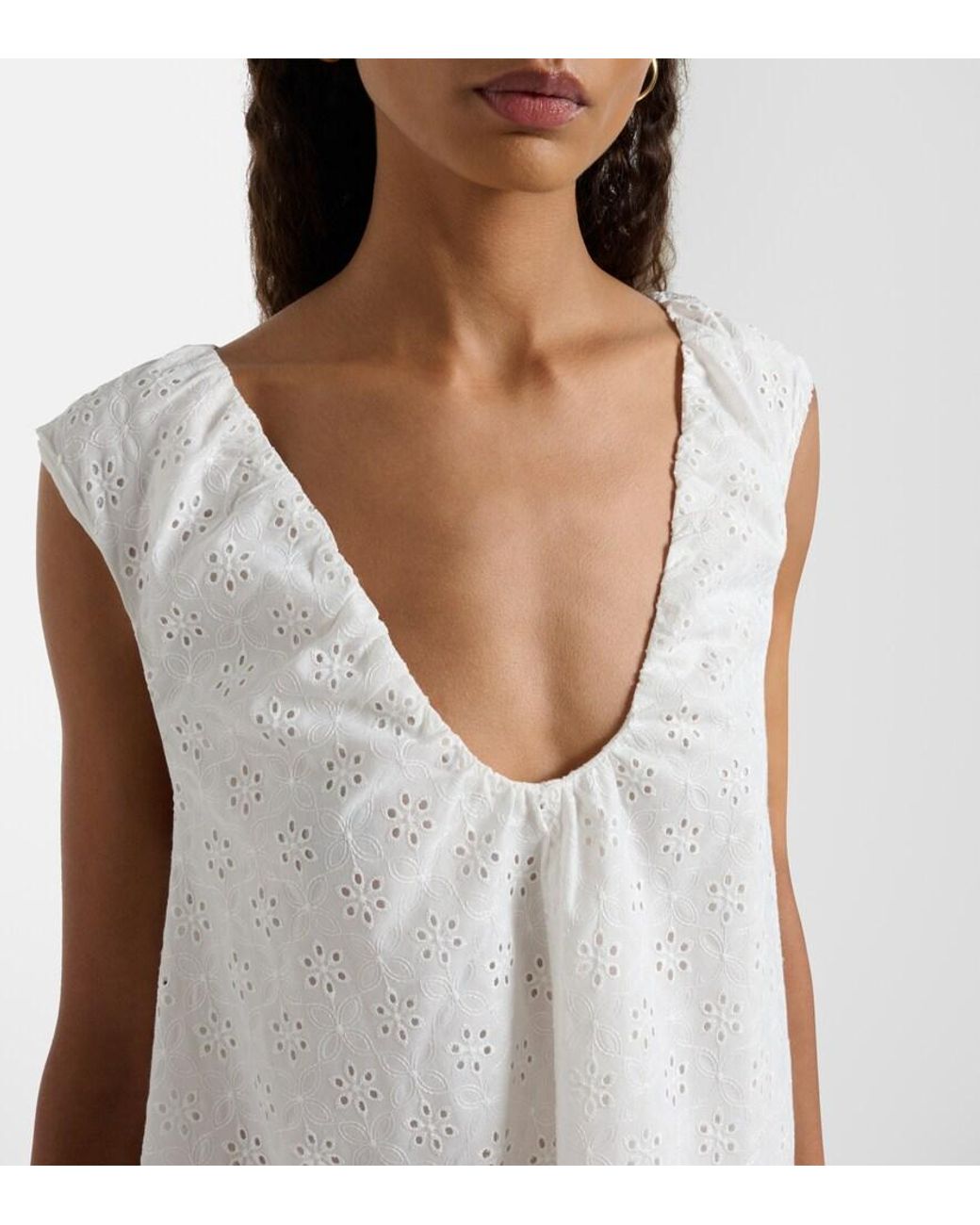 Faithfull The Brand White Juana Broiderie Anglaise Maxi Dress