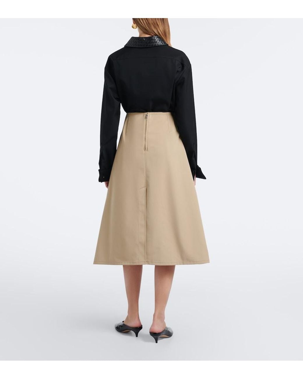 Bottega Veneta Natural Cotton Wrap Skirt
