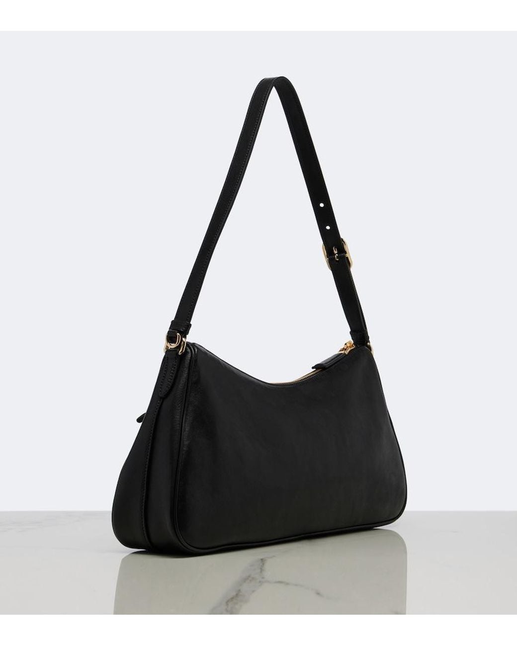 Prada Black Aimee Large Leather Shoulder Bag
