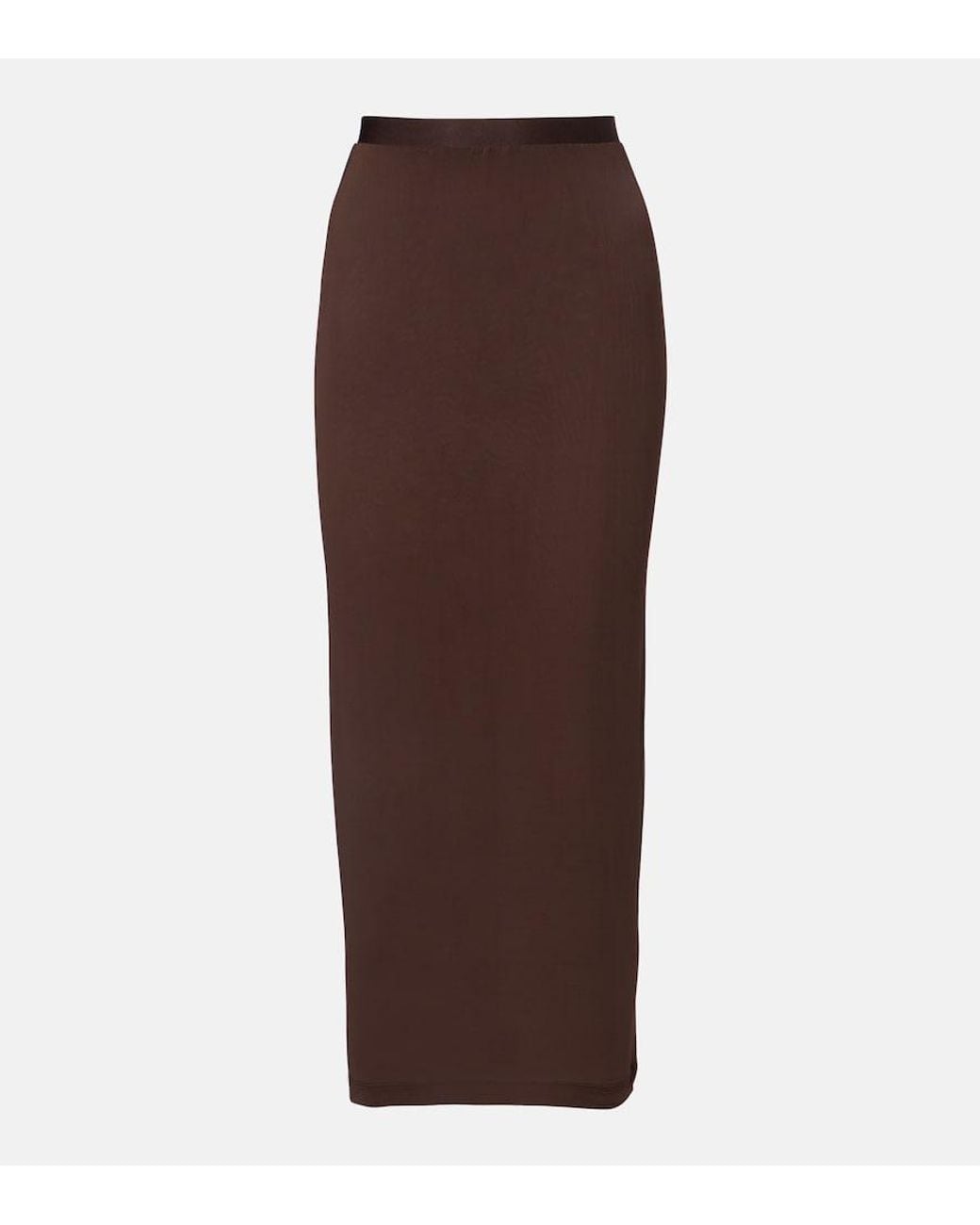 Wardrobe NYC Brown Sheer Midi Skirt