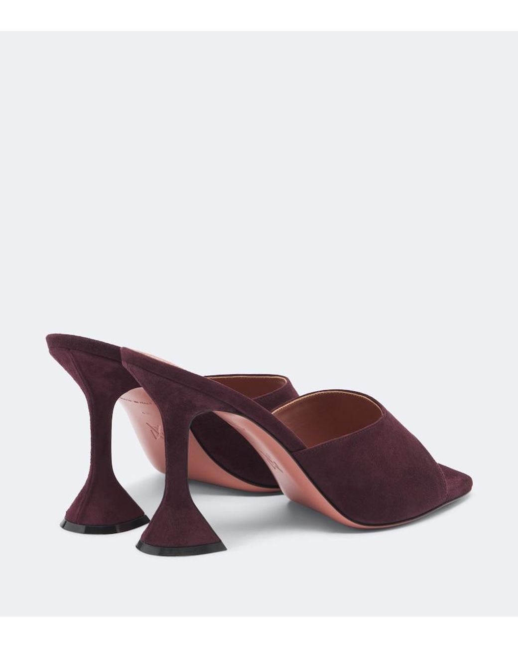 AMINA MUADDI Red Lupita Suede Mules