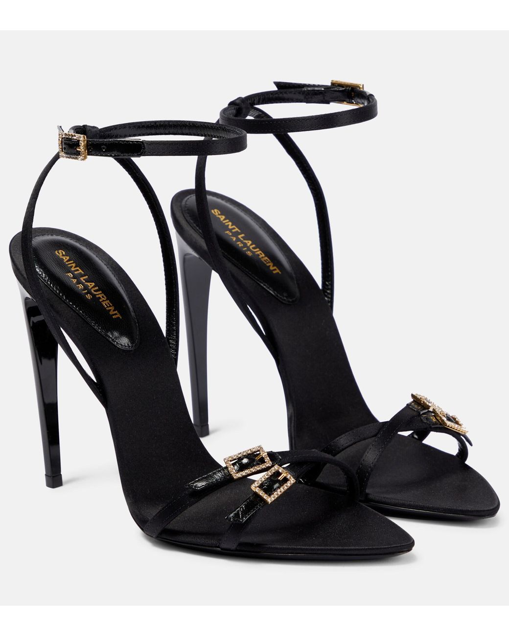 Venue 105 Crystal Embellished Sandals in Black  Saint Laurent  Mytheresa