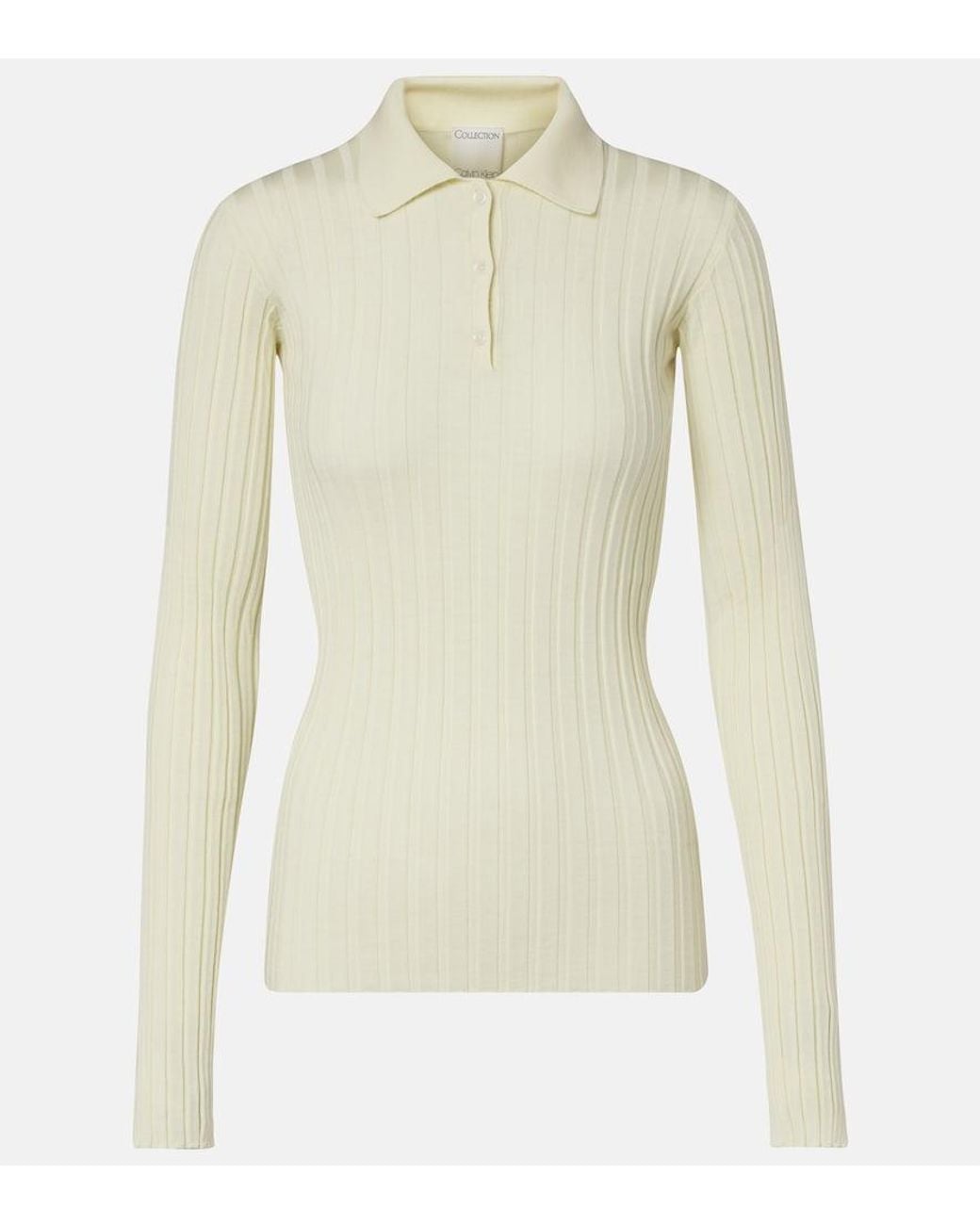 Calvin Klein Natural Amber Wool Polo Sweater