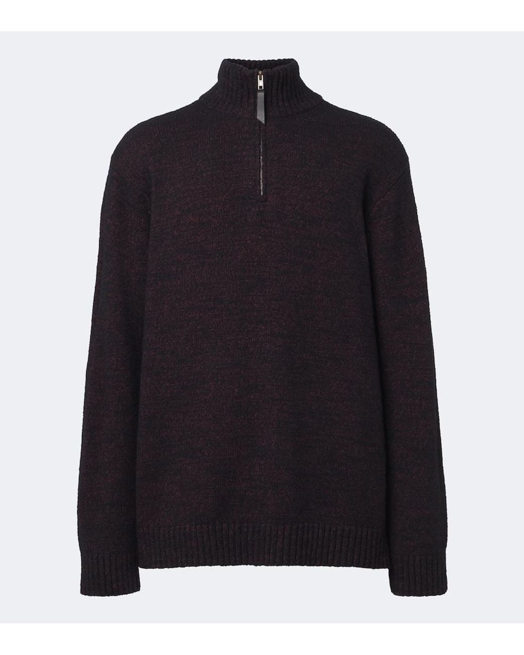 Maison Margiela Black Cotton And Wool-Blend Sweater for men