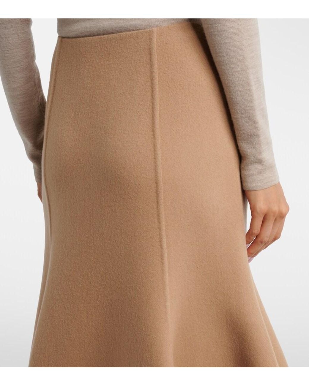Gabriela Hearst Brown Patterson Cashmere Midi Skirt