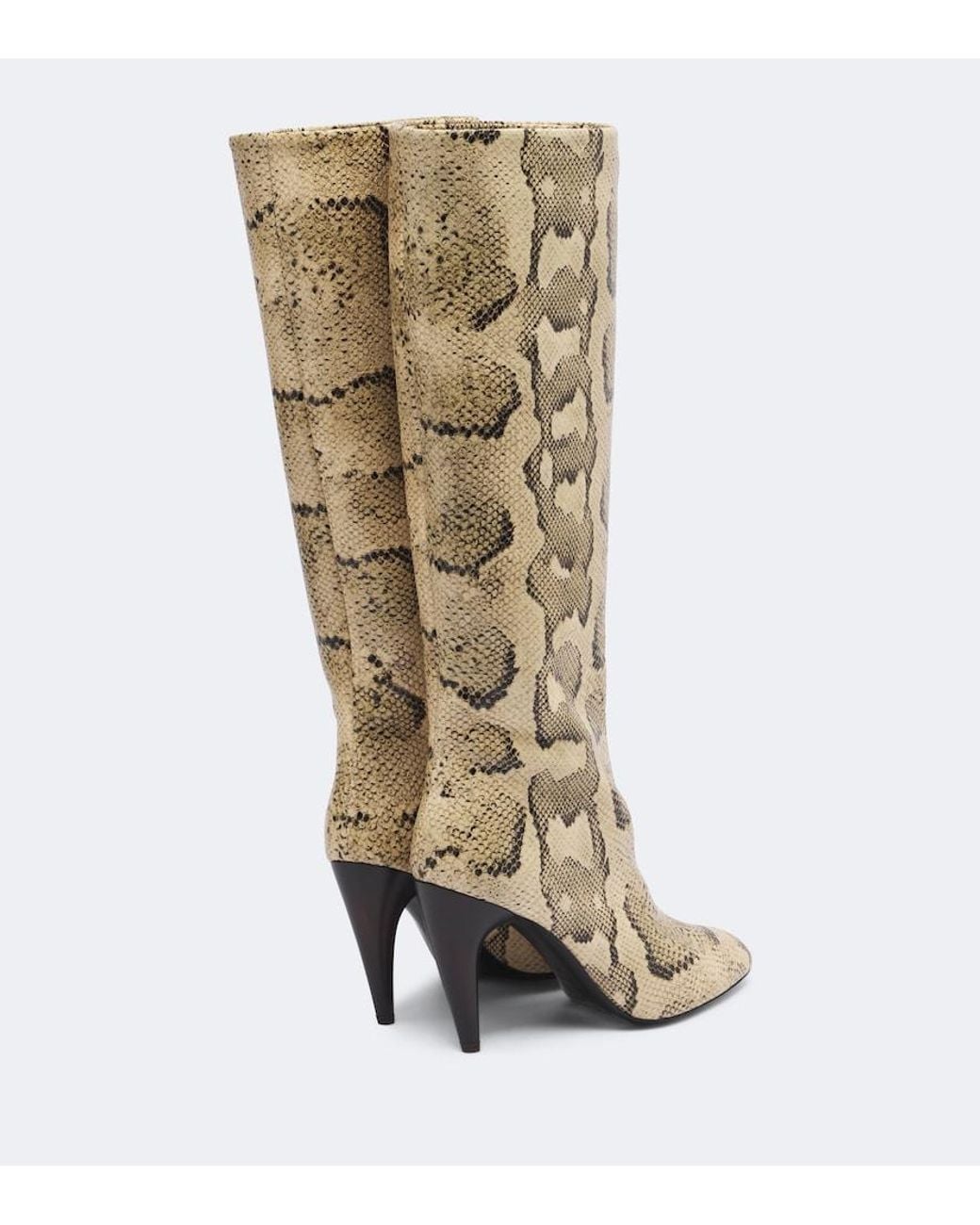 Isabel Marant Metallic Jany Snake-Effect Leather Knee-High Boots