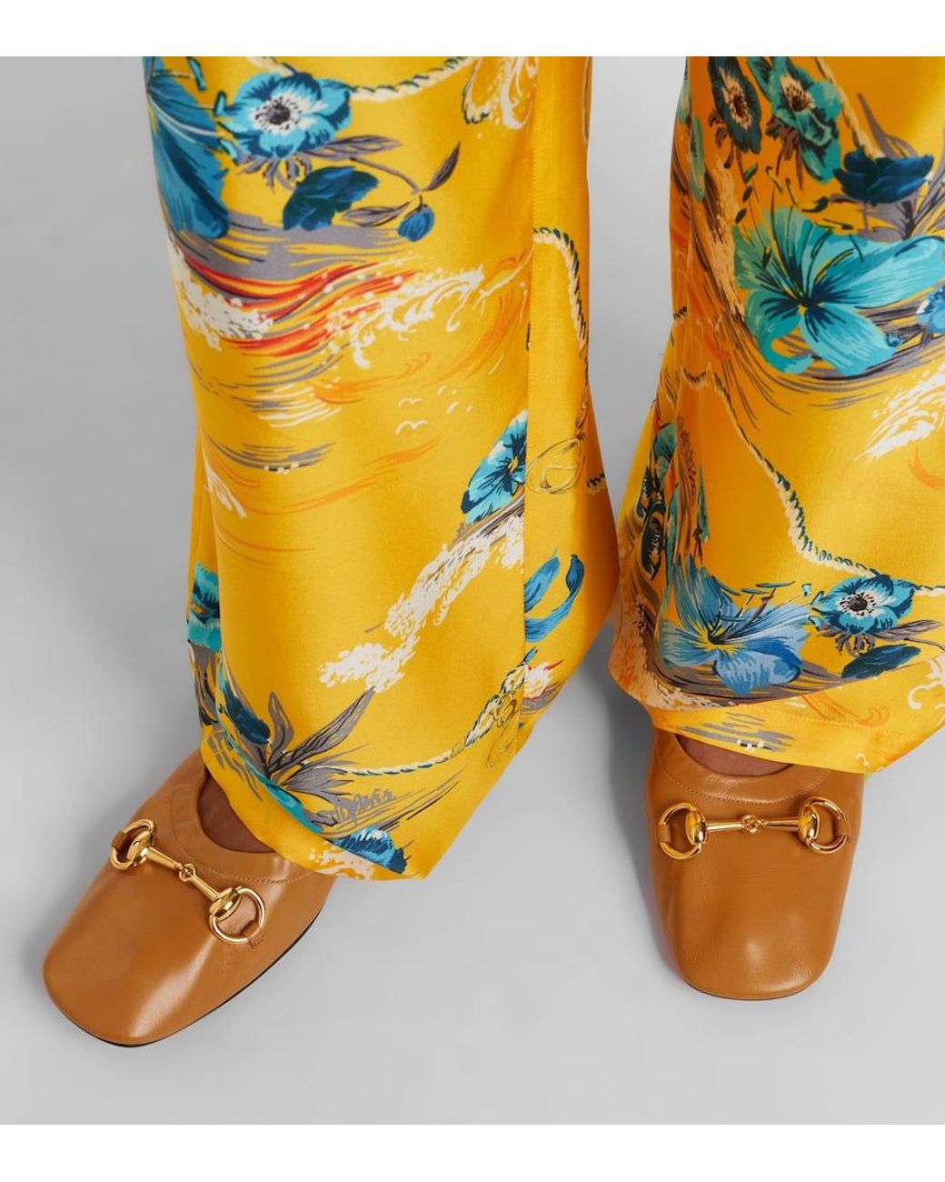 Gucci Brown Prima Horsebit Leather Ballet Flats