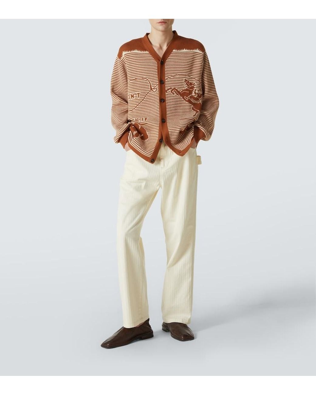 Cardigan Buckaroo De Algodon A Rayas Bode de hombre de color Brown