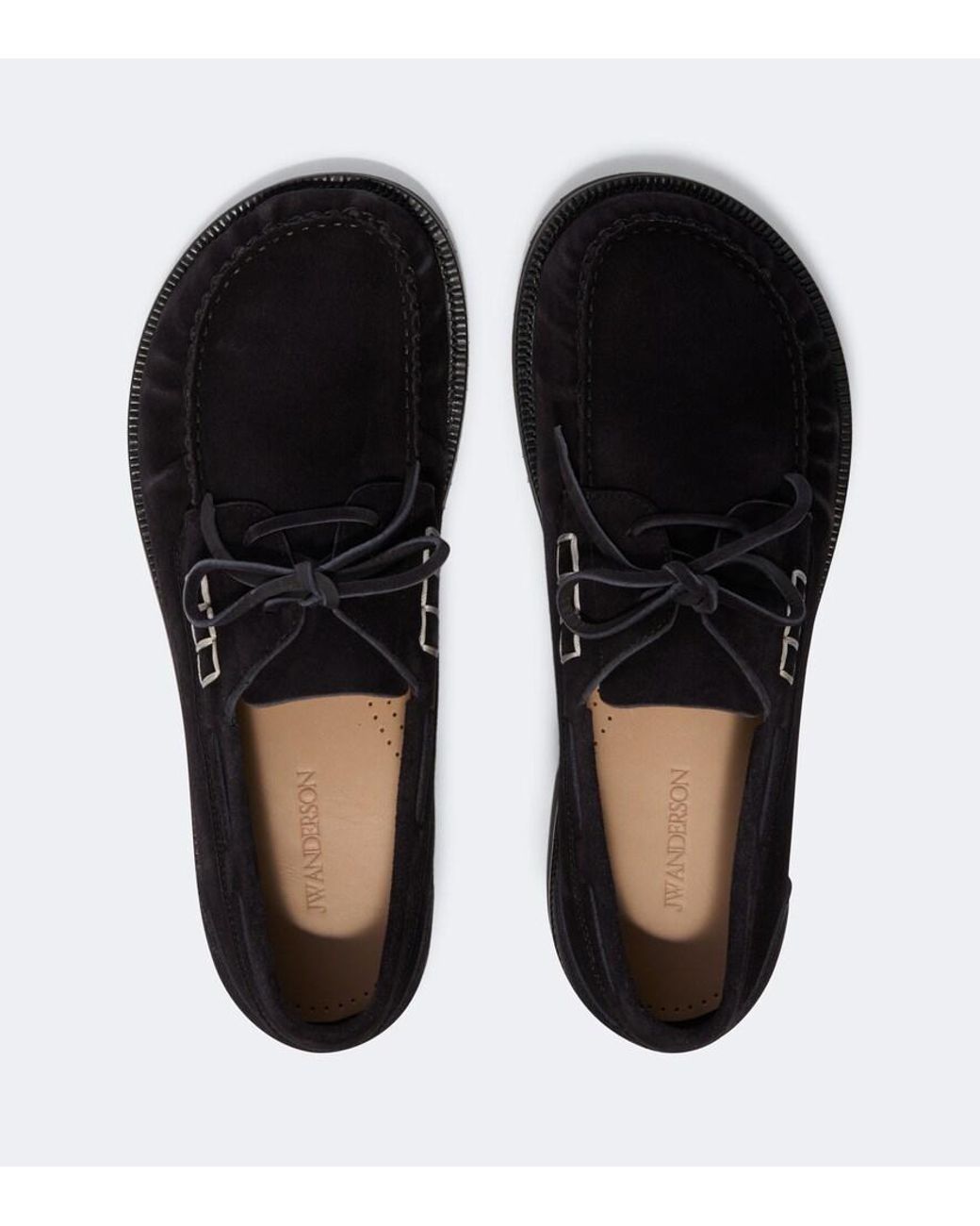 J.W. Anderson Black Suede Boat Shoes for men