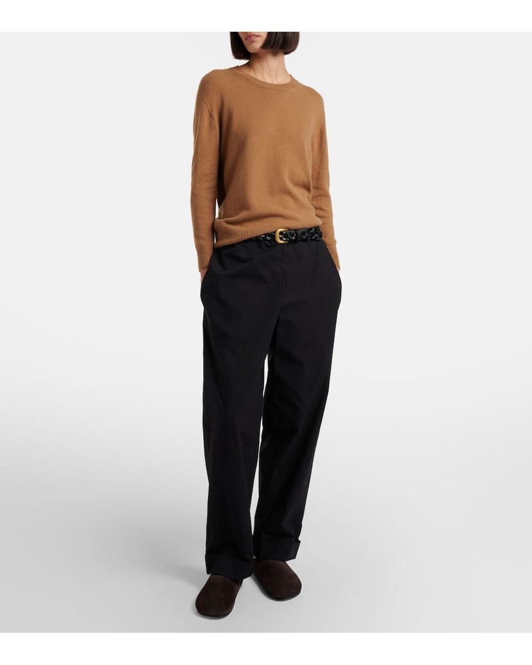 The Row Brown Noler Cashmere Sweater