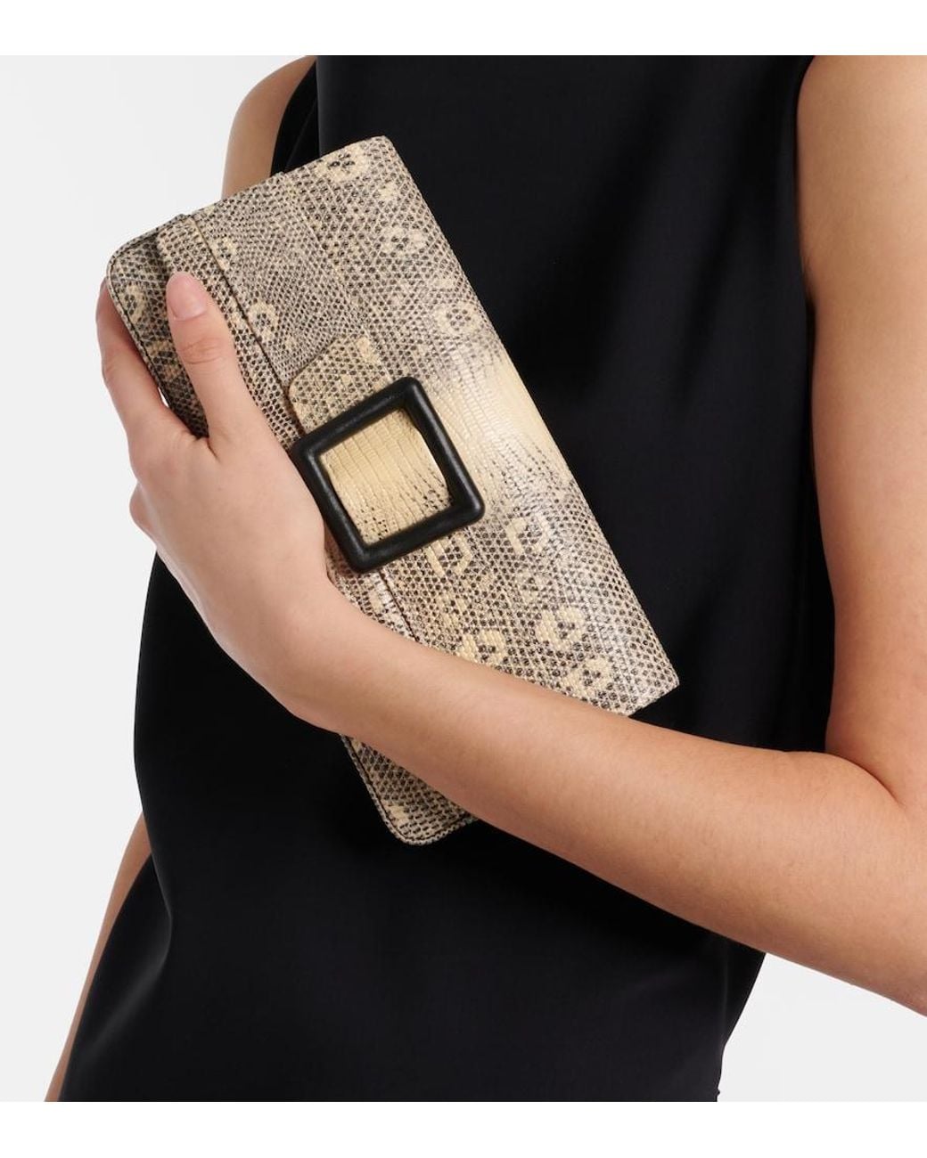 Clutch Maygot di Manolo Blahnik in Metallic