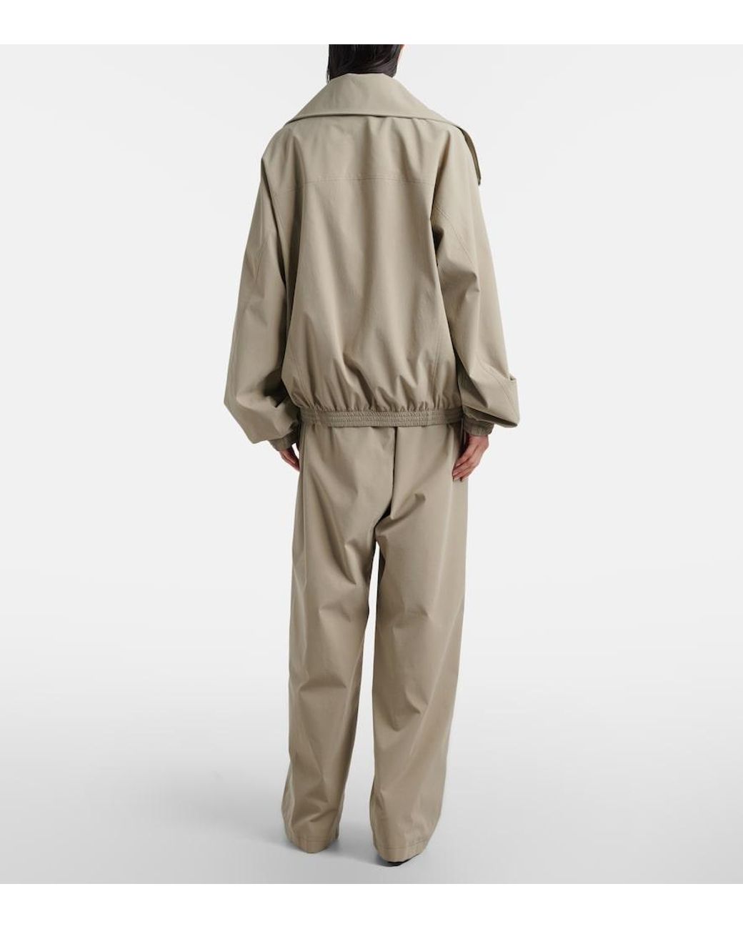 Balenciaga Natural Oversized Wide-Leg Track Pants