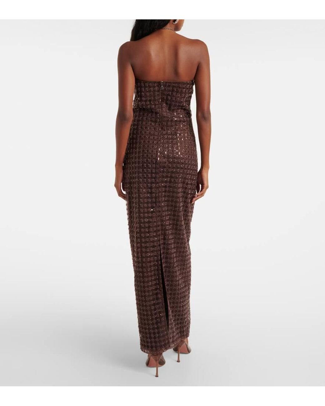 ワンピース ROTATE BIRGER CHRISTENSEN 'Beaded Maxi Tube' dress Beaded Maxi Tube Dress Bordeaux - ROTATE Birger Christensen