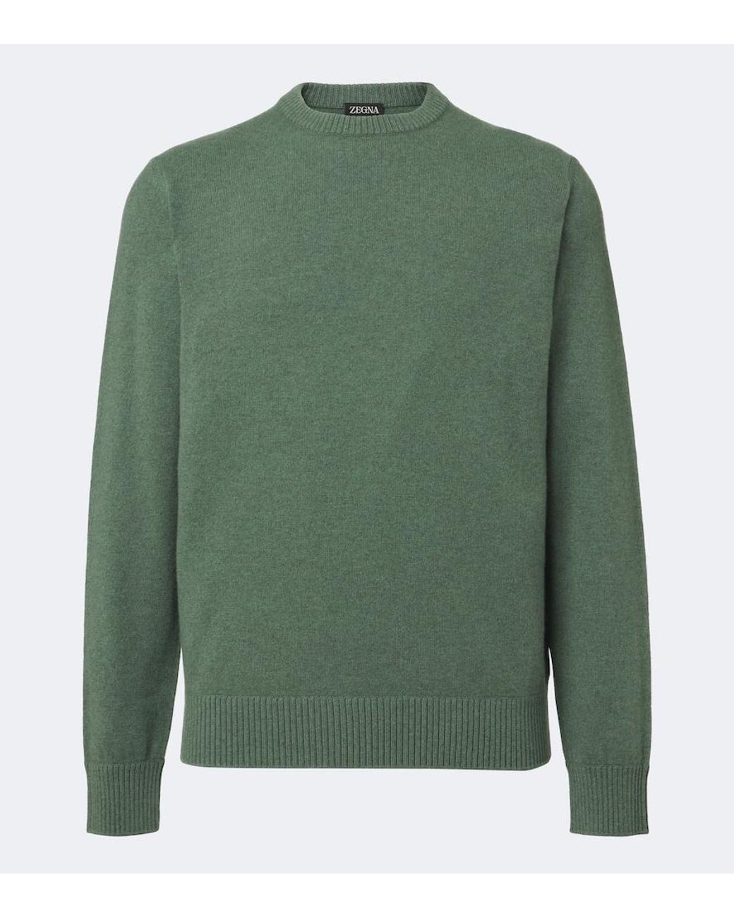 Zegna Green Wool And Cashmere Sweater for men