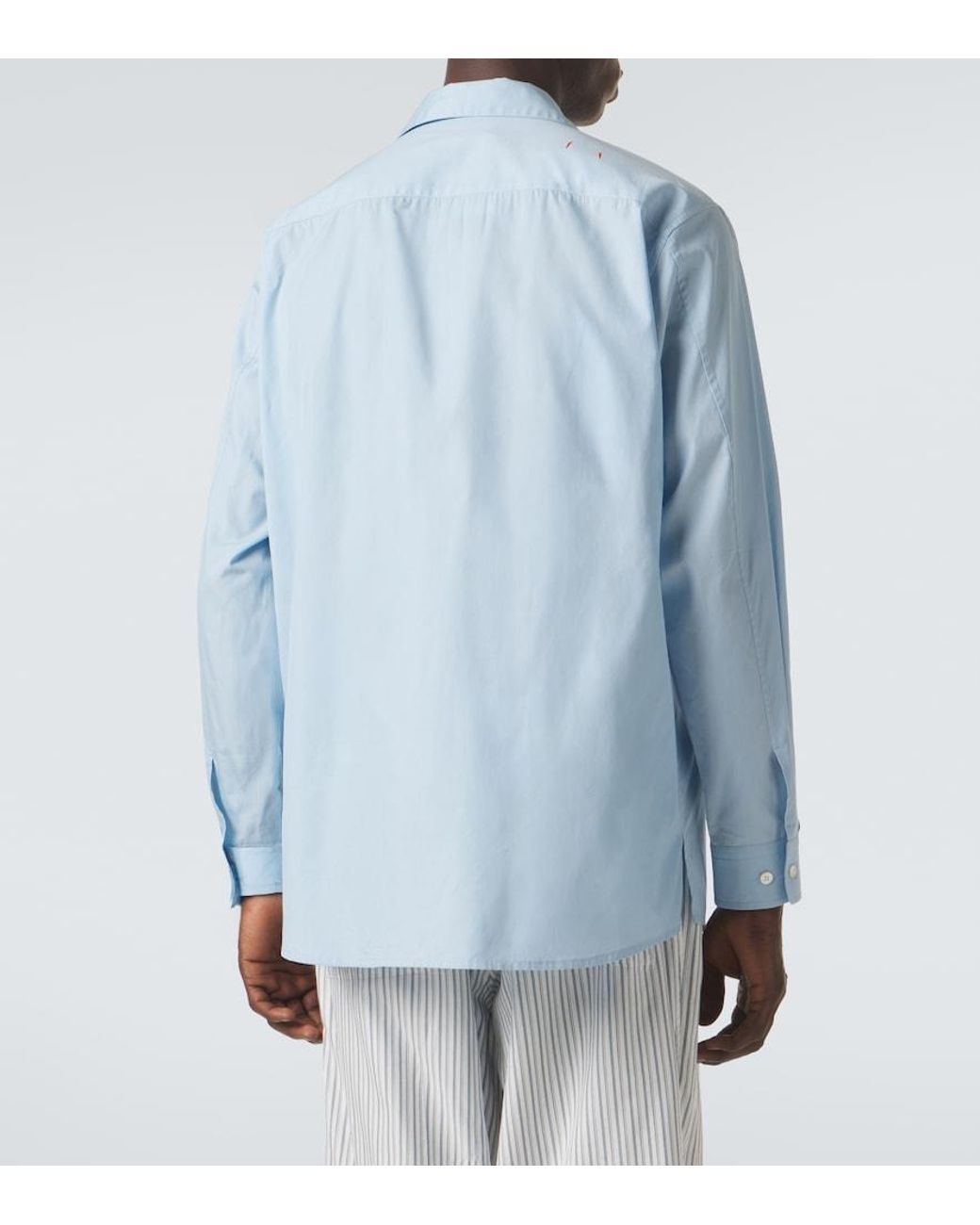 Umit Benan Blue Weekend Cotton Poplin Shirt for men