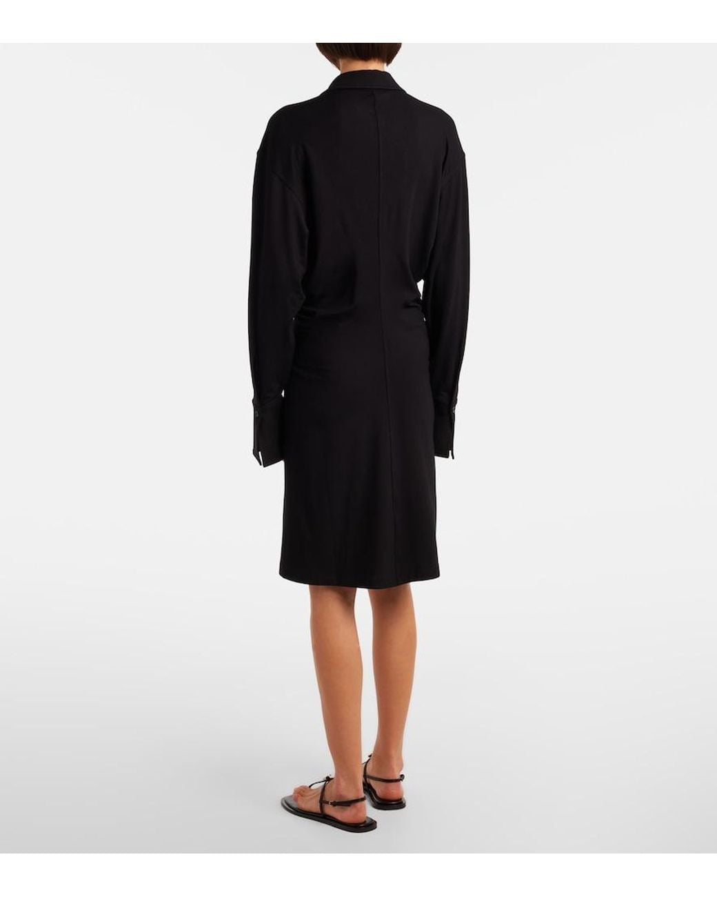 Totême Black Jersey Shirt Dress