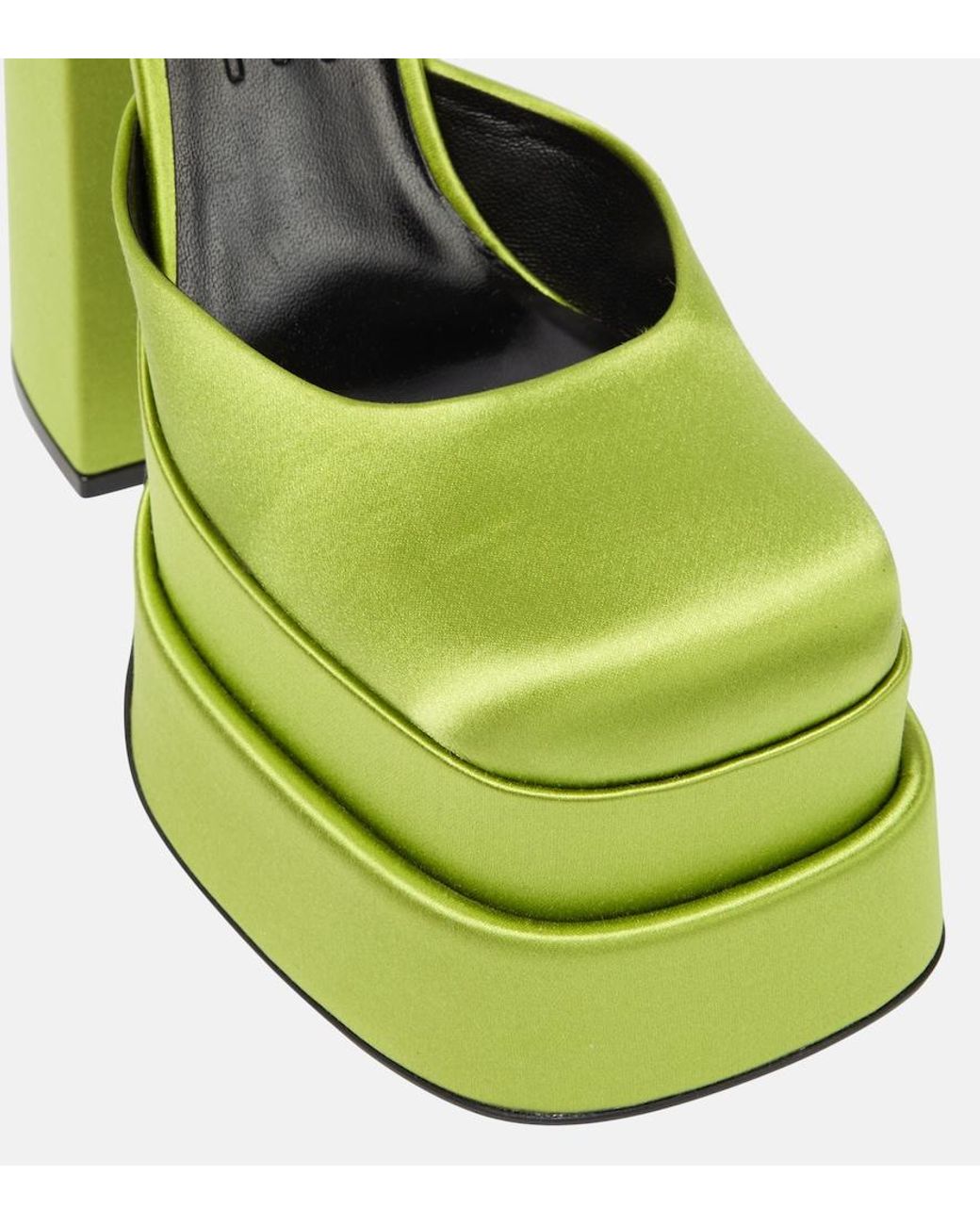 Versace Green Medusa Satin Platform Pump